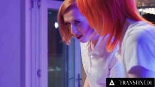 TRANSFIXED - Redhead Trans Shiri Allwood & Jean Hollywood Give Kenzie Anne Oiled Massage With Facial