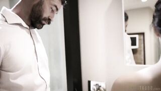 PURE TABOO. Wealthy man intimidates his European maid into cleaning for him in the nude