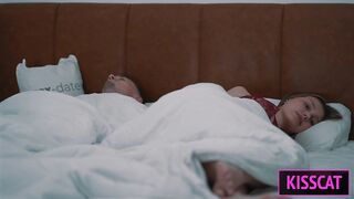 Step Mom Waiting Husband, but Shares Bed with Step Son till Huge Facial After Unexpected Cum Inside