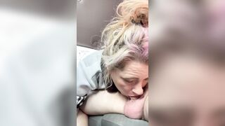 Real hooker deepthroats a dick before he nuts on her face and makes her suck it off
