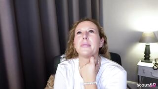 German Curvy Cougar with Big Ass and natural Bouncing Boobs Kathy Deep Pick Up for no condom Casting Fuck