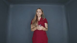 Angel Youngs - Sexy Big Tits Nurse Examines Your Massive Cock