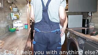 Sexy mature wife has a great fuck with the dishwasher repairman