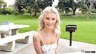 Blue Eyed Gal With Shaved Pussy Gets Stretched Out